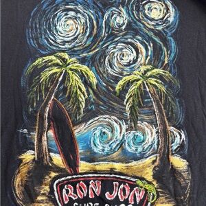 Rare Ron Jon Surf Shop Palm Trees Van Gogh Starry Night Sky Tee Shirt